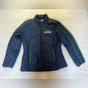 NFL Women's Navy Quilted Seattle Seahawks jacket
